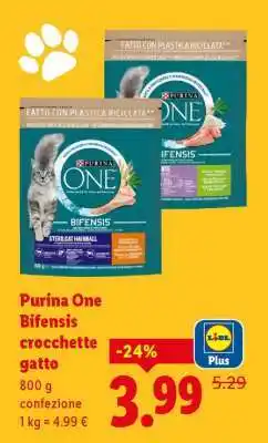 Lidl Purina One Bifensis crocchette gatto offerta