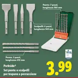 Lidl Parkside Set punte o scalpelli per trapano a percussione offerta