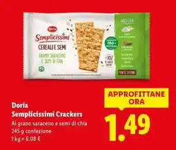 Lidl Doria Semplicissimi Crackers offerta