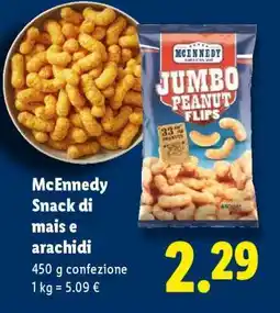 Lidl McEnnedy Snack di mais e arachidi offerta