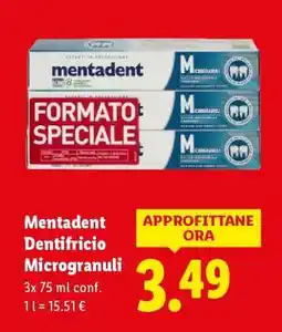 Lidl Mentadent Dentifricio Microgranuli offerta