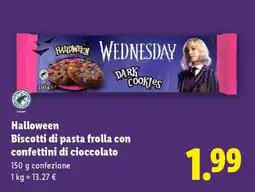 Lidl Halloween Biscotti di pasta frolla con confettini di cioccolato offerta