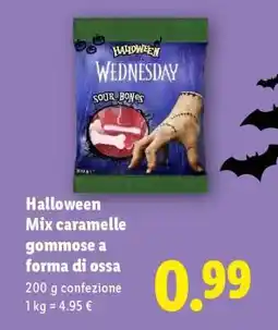 Lidl Halloween Mix caramelle gommose a forma di ossa offerta