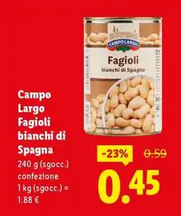 Lidl Campo Largo Fagioli bianchi di Spagna offerta