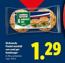 Lidl McEnnedy Panini morbidi con semi per hamburger offerta