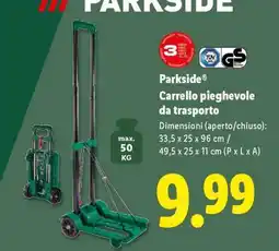 Lidl Parkside Carrello pieghevole da trasporto offerta