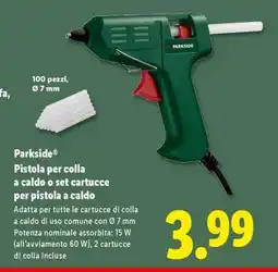 Lidl Parkside Pistola per colla a caldo o set cartucce per pistola a caldo offerta