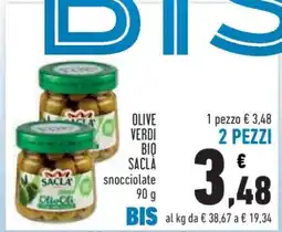 Conad OLIVE VERDI BIO SACLÀ snocciolate offerta