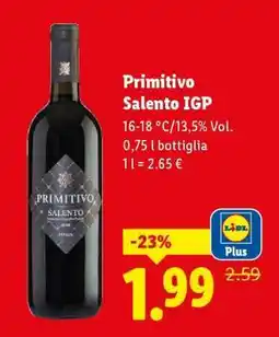 Lidl PRIMITIVO SALENTO IGP offerta