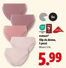 Lidl esmara Slip da donna, 5 pezzi offerta