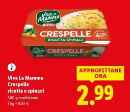 Lidl Viva La Mamma Crespelle ricotta e spinaci offerta