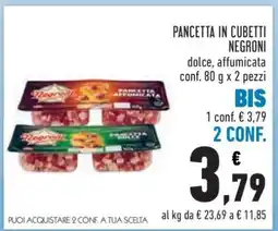 Conad Pancetta in Cubetti Negroni offerta