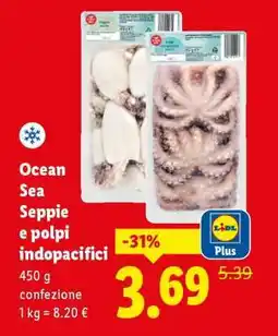 Lidl Ocean Sea Seppie e polpi indopacifici offerta