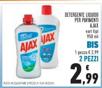 Conad DETERGENTE LIQUIDO PER PAVIMENTI AJAX offerta
