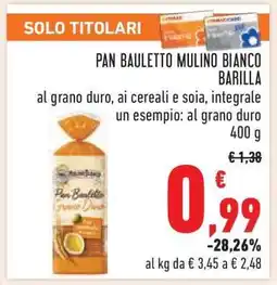 Conad PAN BAULETTO MULINO BIANCO BARILLA offerta