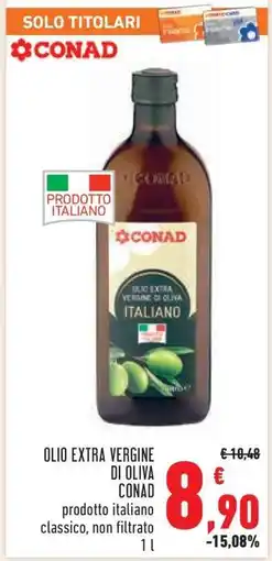 Conad Olio Extra Vergine di Oliva Conad offerta