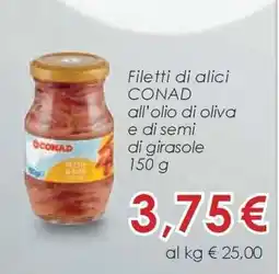 Conad Filetti di alici CONAD offerta