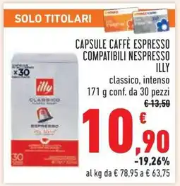 Conad Capsule Caffè Espresso Compatibili Nespresso Illy offerta