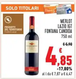 Conad Merlot Lazio IGT Fontana Candida offerta