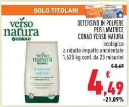 Conad Detersivo in polvere per lavatrice Conad Verso Natura offerta
