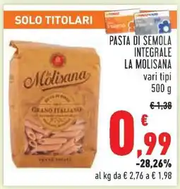 Conad PASTA DI SEMOLA INTEGRALE LA MOLISANA offerta