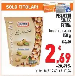 Conad PISTACCHI SNACK FATINA offerta