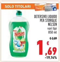 Conad Detersivo Liquido per Stoviglie Nelsen offerta