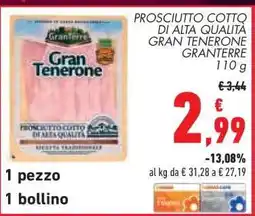 Conad Prosciutto Cotto di Alta Qualità Gran Tenerone Granterre offerta