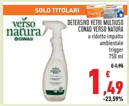 Conad Detersivo Vetri Multiuso Conad Verso Natura offerta