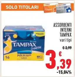 Conad ASSORBENTI INTERNI TAMPAX offerta