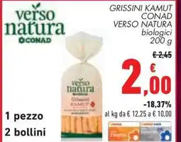 Conad GRISSINI KAMUT CONAD VERSO NATURA biologici offerta