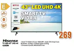 Extracoop Hisense TV LED 43" UHD 4K 43A69N offerta
