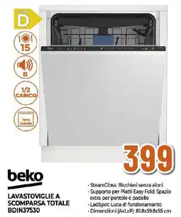 Ipercoop beko LAVASTOVIGLIE A SCOMPARSA TOTALE BDIN37530 offerta