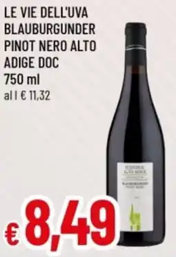Famila Le vie dell'uva blauburgunder pinot nero alto adige doc offerta