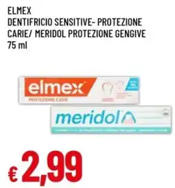 Famila Elmex dentifricio sensitive- protezione carie/ meridol protezione gengive offerta