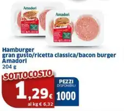 Sigma Hamburger gran gusto/ricetta classica/bacon burger Amadori offerta
