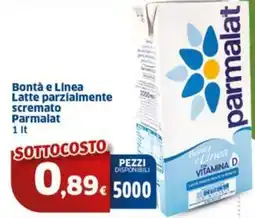Sigma Bontà e Linea Latte parzialmente scremato Parmalat offerta