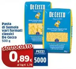 Sigma Pasta di Semola classici De Cecco offerta