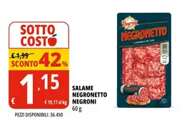Tigros Salame negronetto NEGRONI offerta