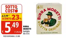 Tigros Birra MORETTI offerta