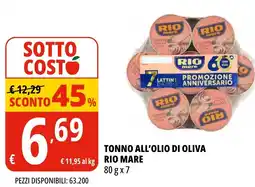 Tigros Tonno all'olio di oliva RIO MARE offerta