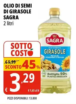 Tigros Olio di semi di girasole SAGRA offerta