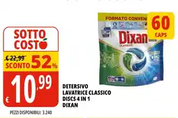 Tigros Detersivo lavatrice classico discs 4 in 1 DIXAN offerta