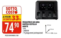 Tigros Friggitrice ad aria doppio cestello ARIETE offerta