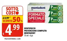 Tigros Dentifricio prevenzione completa MENTADENT offerta