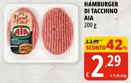 Tigros Hamburger di tacchino AIA offerta