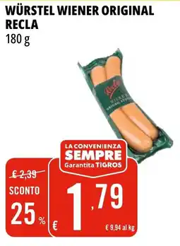 Tigros Würstel wiener original RECLA offerta