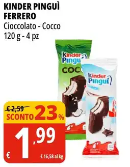 Tigros Kinder pinguì FERRERO 4 pz offerta