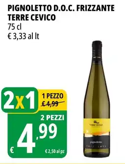 Tigros Pignoletto d.o.c. frizzante TERRE CEVICO offerta