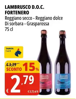 Tigros Lambrusco d.o.c. FORTENERO offerta